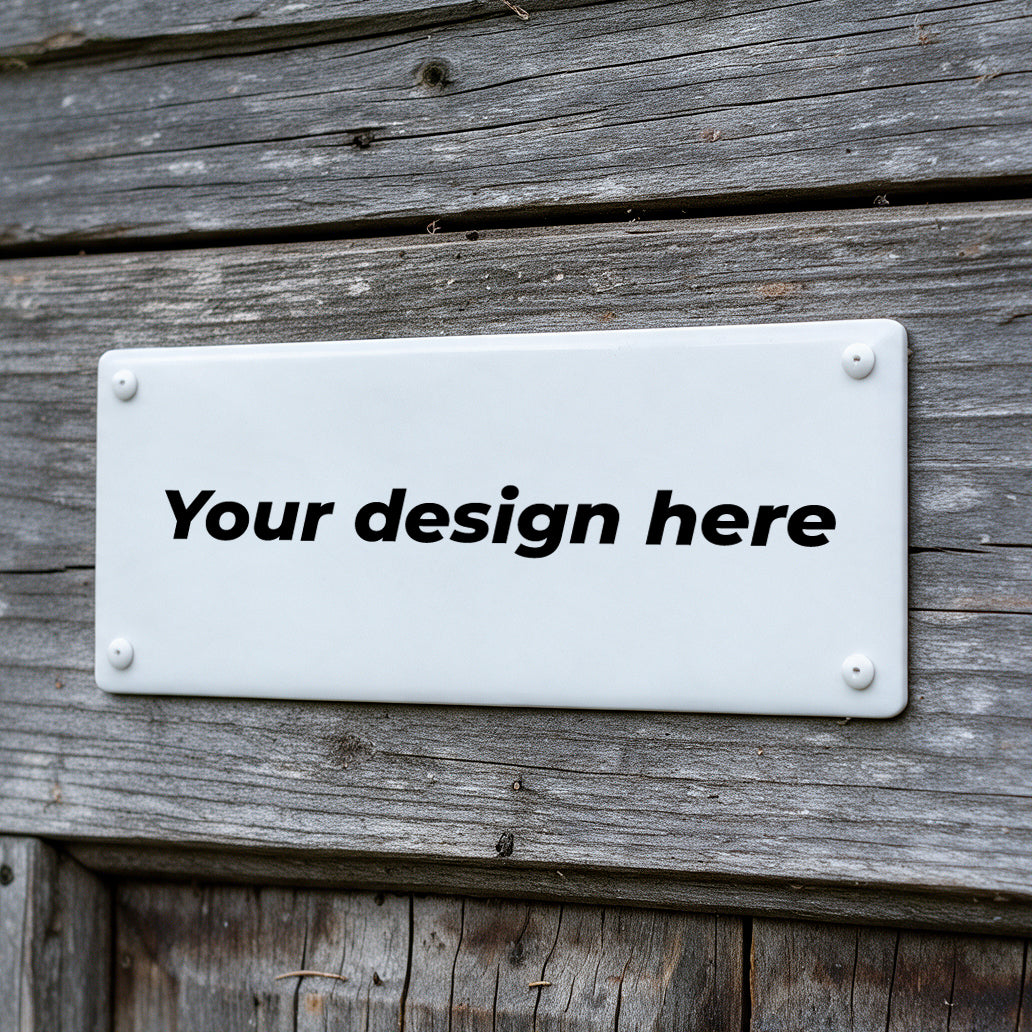 Enamel sign 60x160mm / 2.36x6.30inch with your image upload