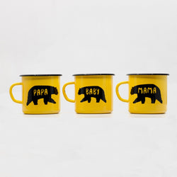 Bear family enamel mug 400ml/13.5oz