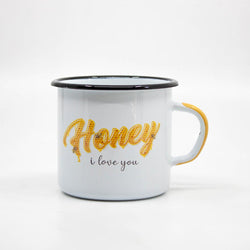 Honey i love you enamel mug 400ml/13.5oz