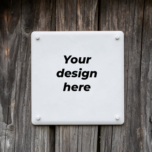 Enamel sign 120x120mm / 4.72x4.72inch with your image upload