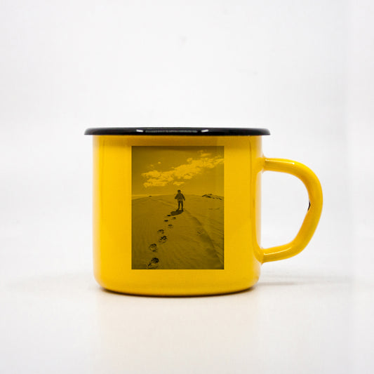 Yellow custom enamel mug 250ml/8.45oz with image and design upload