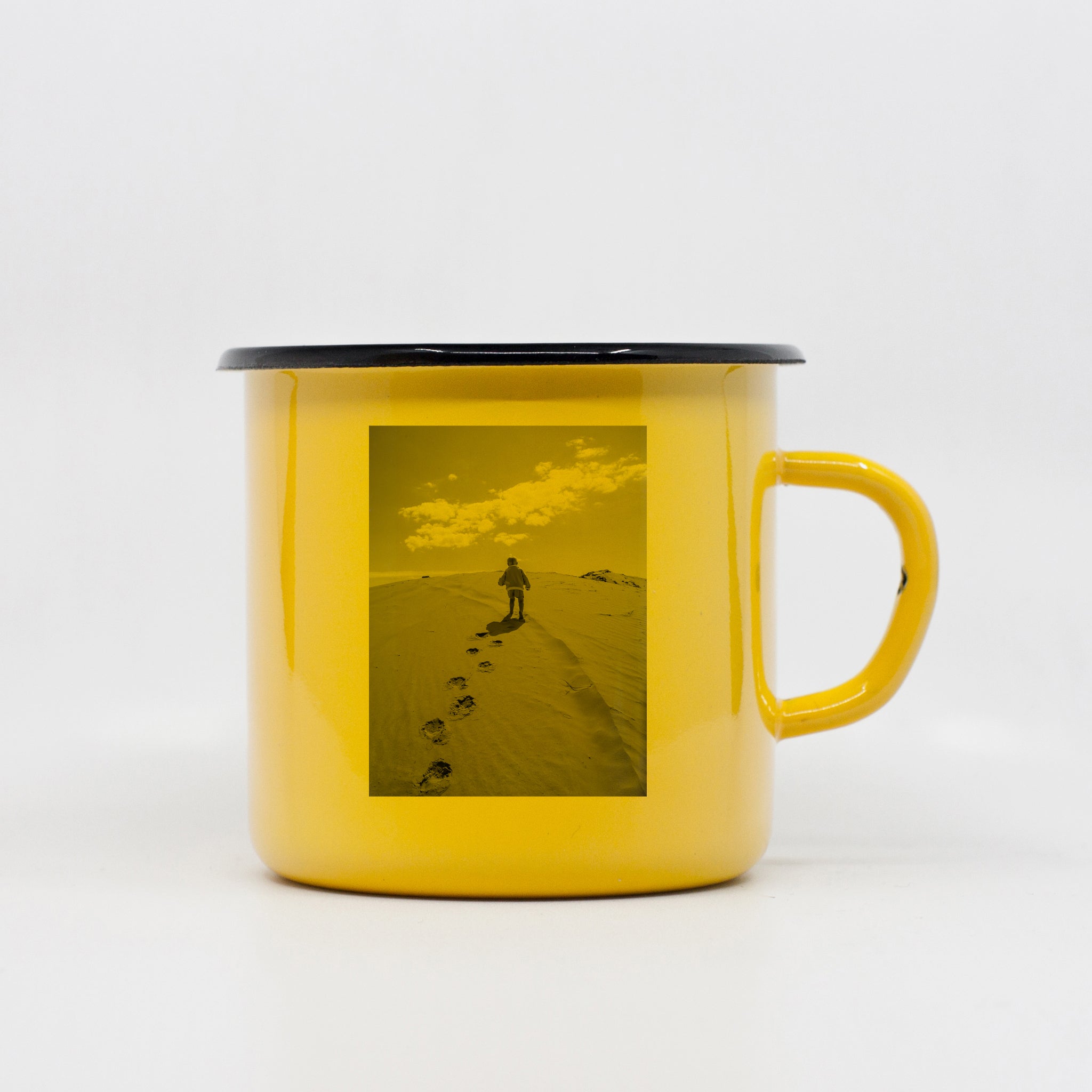 Yellow Inner Color Mug Yellow custom enamel mug 400ml/13.5oz with image upload – Enammo