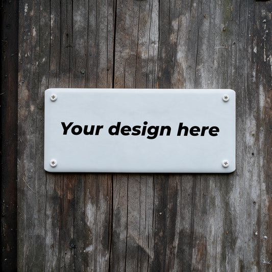 Enamel sign 50x120mm / 1.97x4.72inch with your image upload