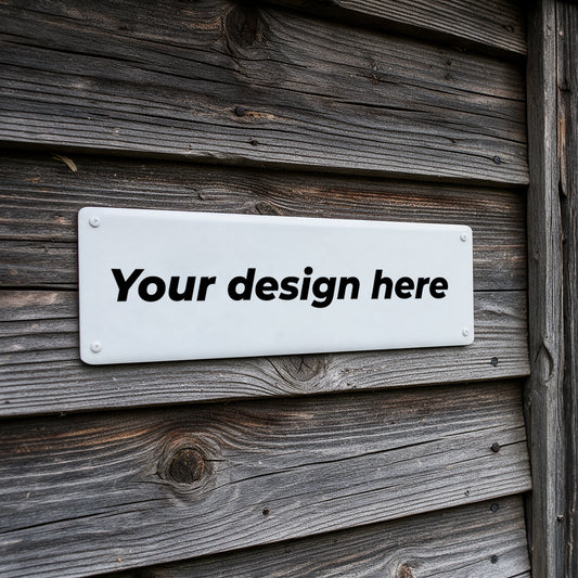 Enamel sign 70x250mm / 2.76x9.84inch with your image upload