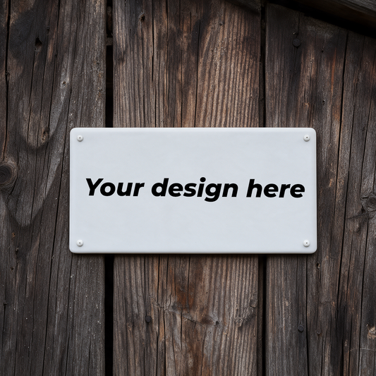 Enamel sign 80x180mm / 3.15x7.08inch with your image upload