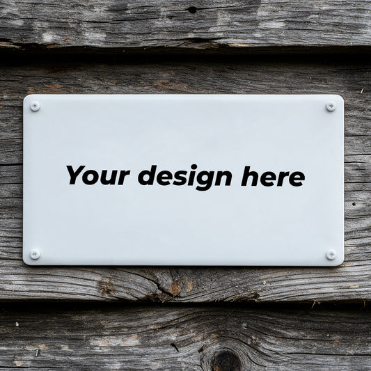 Enamel sign 95x200mm / 3.74x7.87inch with your image upload