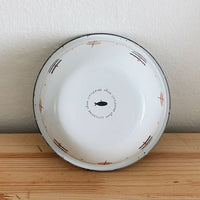 custom printed enamel bowl with bottom logo print