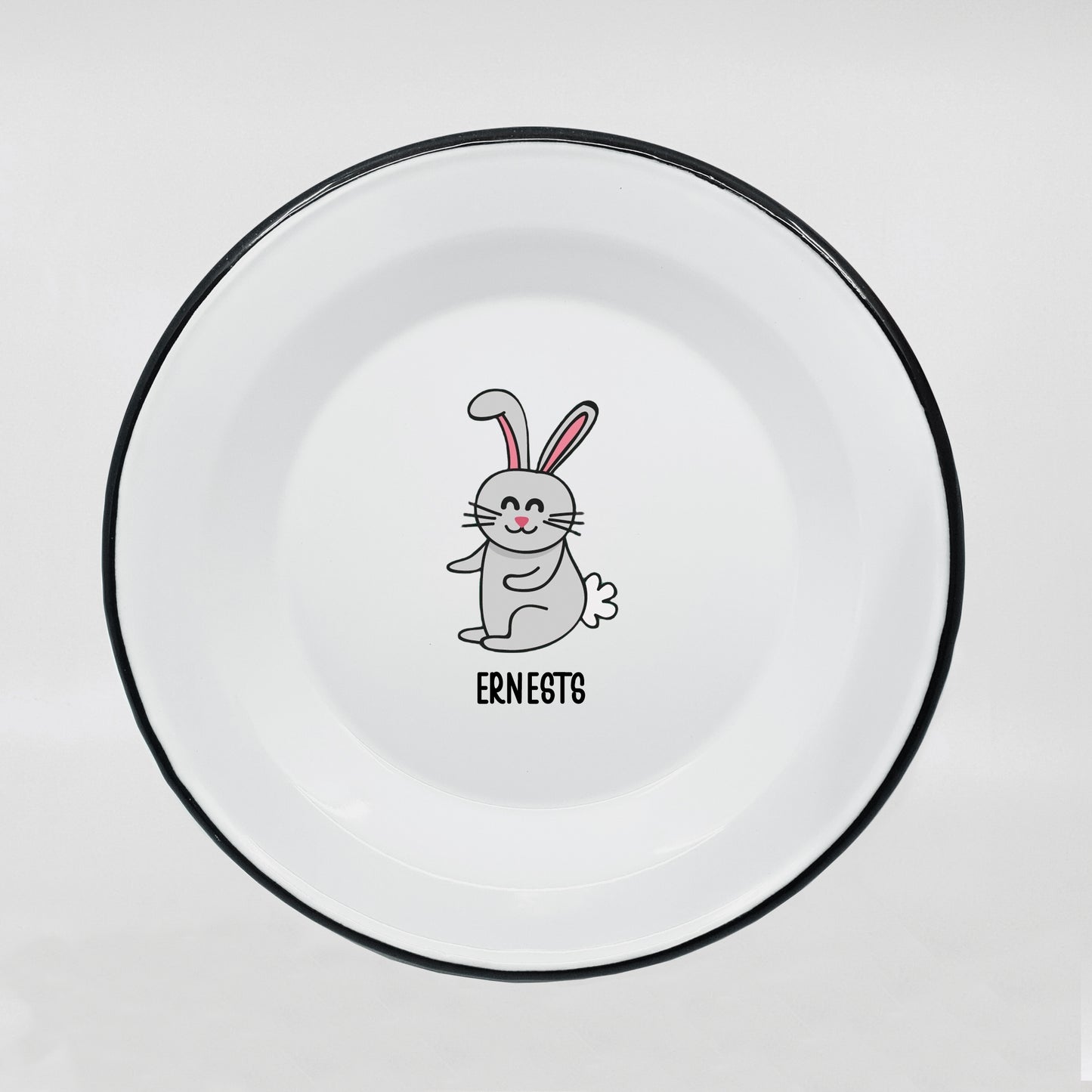 Kids enamel dinner plate with rabbit print 600ml/20.28oz