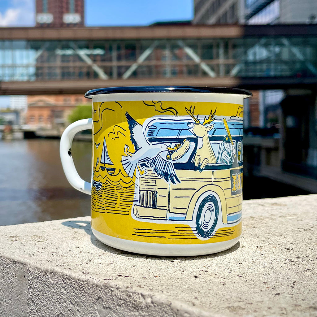 colorful printed custom enamel mug