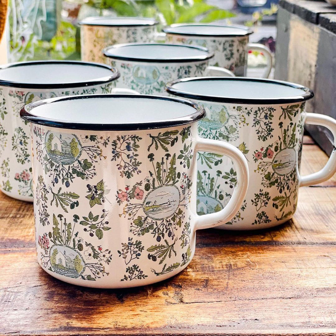 jessie tobias anneli skaar design white enamel mug