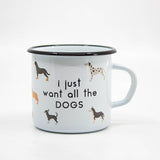 All the dogs enamel mug 400ml/13.5oz