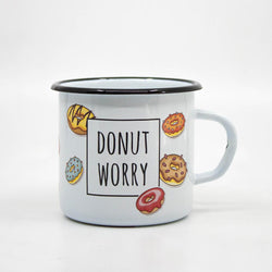 Donut worry enamel mug 400ml/13.5oz