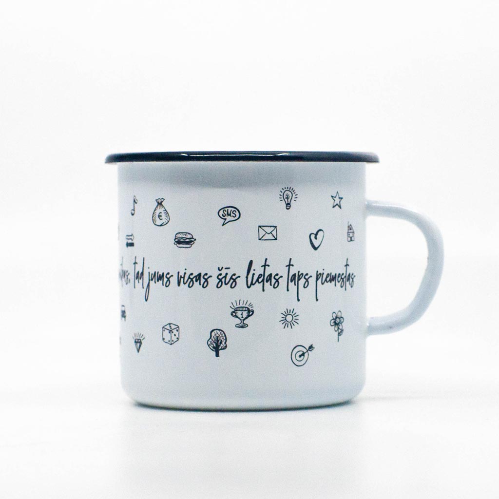 Dzenies pēc Dieva Valstības enamel mug 400ml/13.5oz