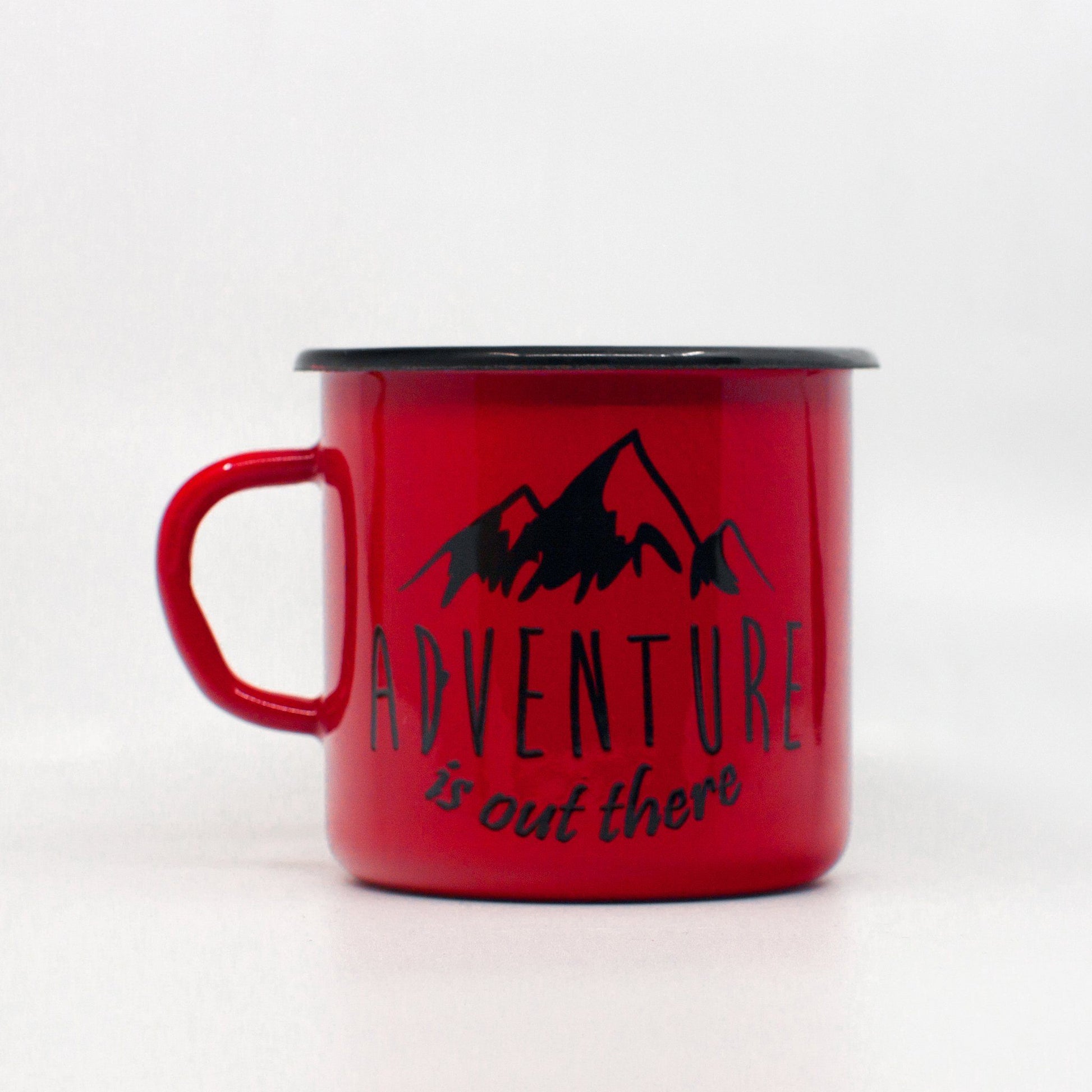 enamel mug adventure is out there design