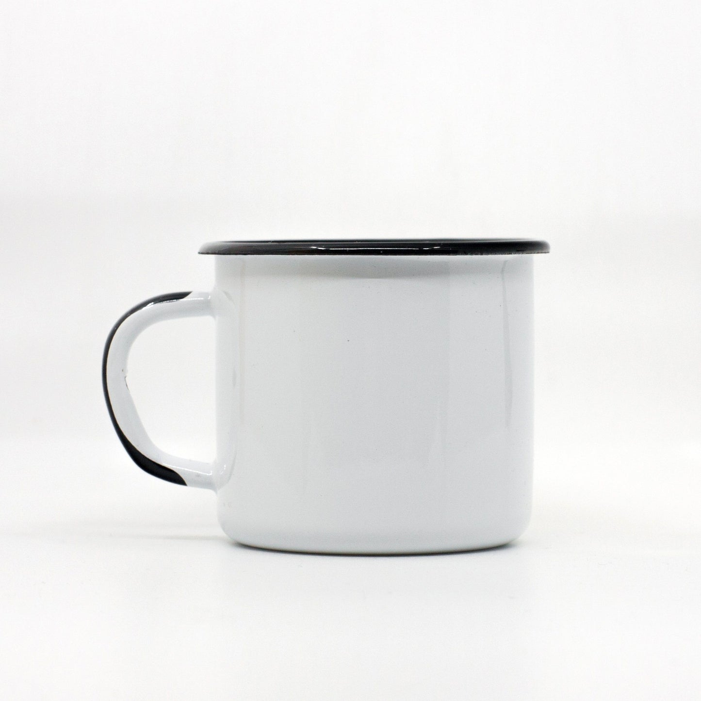 Enamel mug with black handle 250ml/8.45o.z.