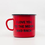 I love you to the moon and back emaljas krūze 400ml