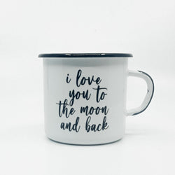 To the moon enamel mug 400ml/13.5oz