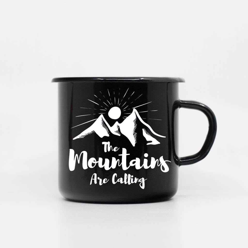 The mountains are calling enamel mug 400ml/13.5oz