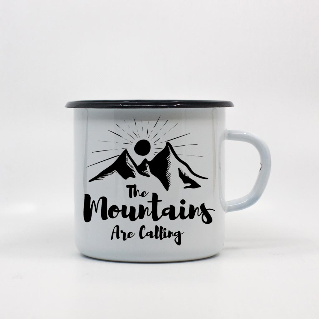 The mountains are calling enamel mug 400ml/13.5oz