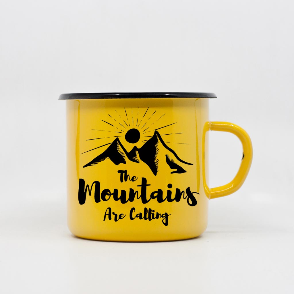 The mountains are calling enamel mug 400ml/13.5oz