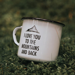 I love you to the mountains and back enamel mug 400ml/13.5oz